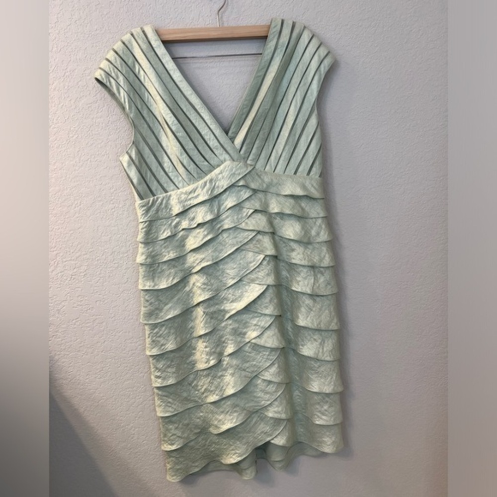 Adrianna Papell shimmer layered ruffle special occasion dress‎